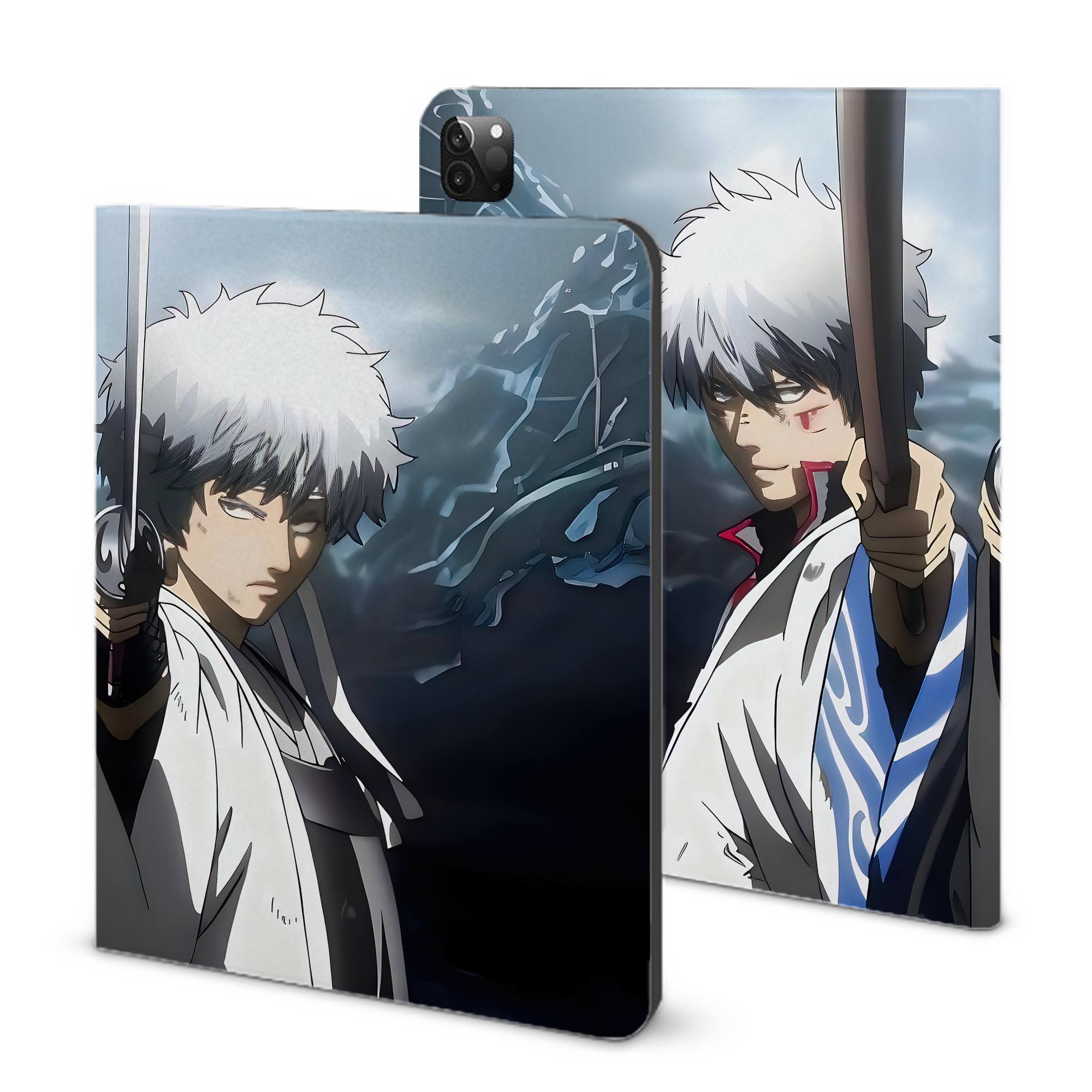 （画像用） ぎんたま 坂田銀時（さかたぎんとき） 神楽 志村新八（しむら しんぱち） GINTAMA Sakata Gintoki Kagura Shimura Shinpachi IPadケース ペンホルダー付き ブックスタイルデザイン